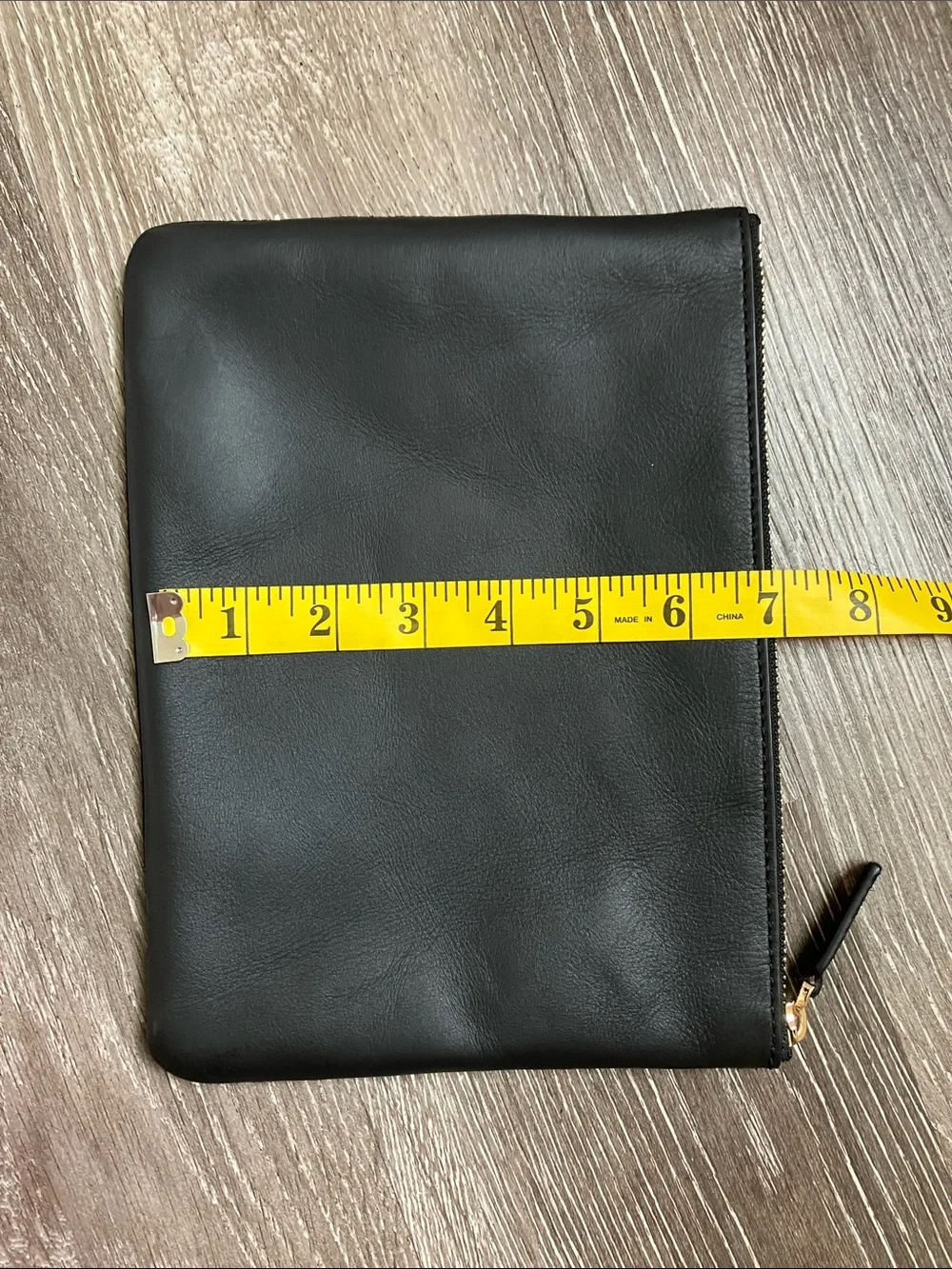 J.Crew Berkeley zipper pouch in leather and suede